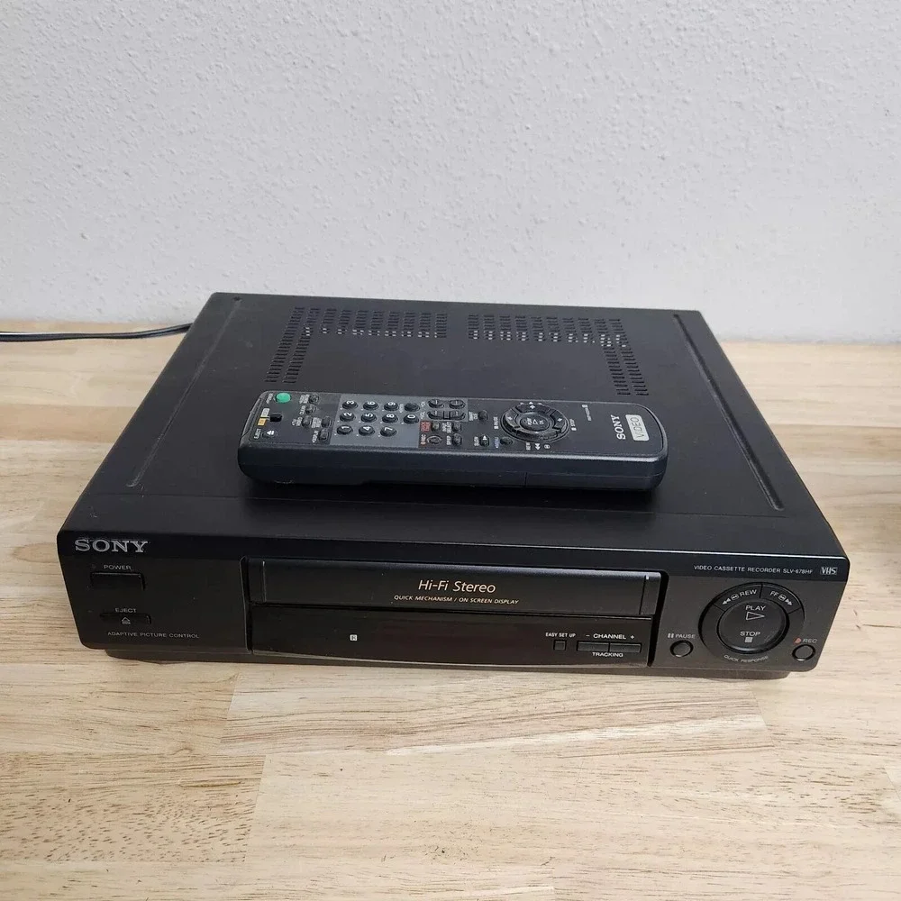 Sony SLV-678HF Stereo Hi-Fi 4 Head Black VCR with Remote vhs recorder player A+